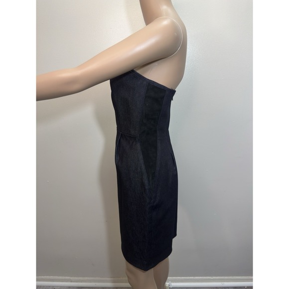 Rag & Bone Women's Denim Black Dress With Pockets Strapless Size 4 - Picture 6 of 9
